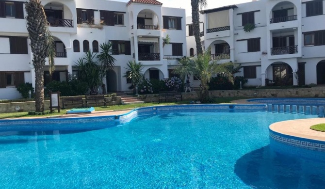 2 bedrooms appartement at Cabo negro 150 m away from the beach with shared pool and furnished terrace